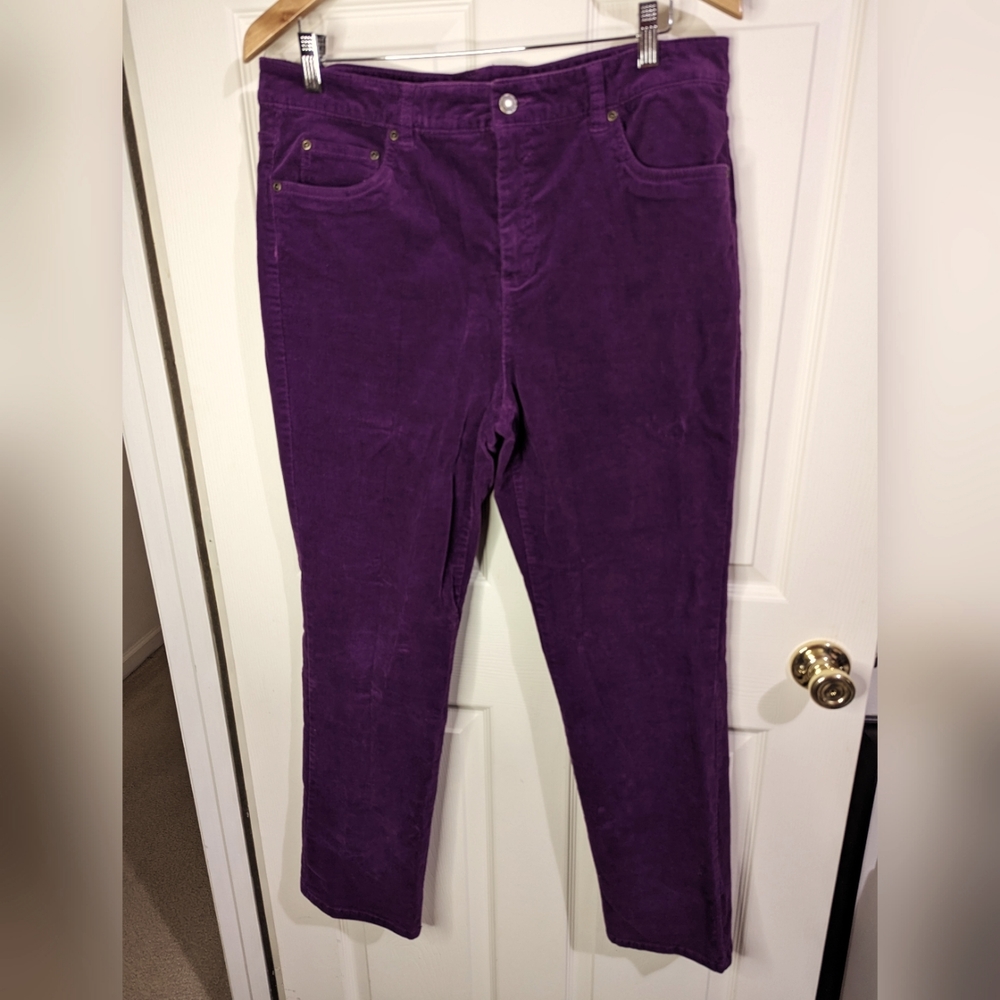 Basic editions purple corduroy pants size 14